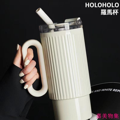 【 】HOLOHOLO大容量咖啡杯冰霸杯 1000ML羅馬杯 茶水分離泡茶杯 316不銹鋼材質大麥克保溫保冷水杯