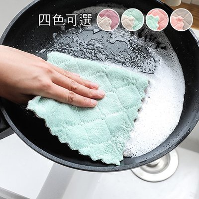 洗碗巾 擦手巾 毛巾 多功能 纖維抹布 吸水 批發 贈品 清潔 抹布 珊瑚絨格紋抹布【G024-1】☜shop go☞