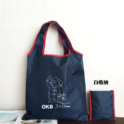 【Q包小屋】【台灣現貨】OKB 日本銀行 贈品 藍色吉祥物 購物袋 環保袋 手提袋