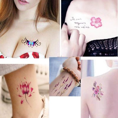 4pcs Tattoo Sticker Temporary label cute flower rose lotus