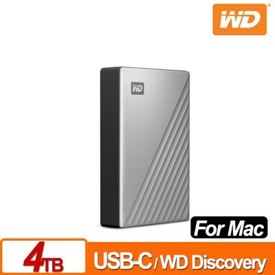 WD My Passport Ultra for Mac 4TB 2.5吋USB-C行動硬碟 WDBPMV0040BSL