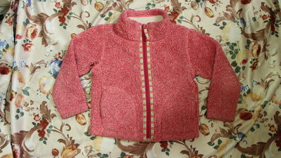日本UNIQLO 小女童粉色保暖雙面穿外套110公分