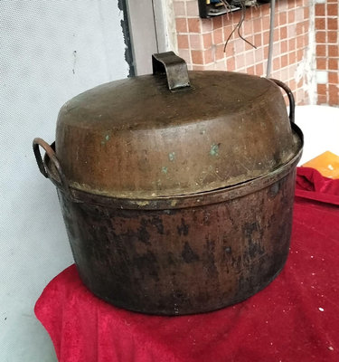 【二手】特大老銅鍋，凈重大概2.27公斤 銅器 擺件 舊貨 【大掌櫃】-2650