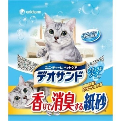 『Honey Baby』寵物用品專賣 日本 UNICHARM 嬌聯 消臭大師消臭紙砂 (肥皂香) 5L 貓砂