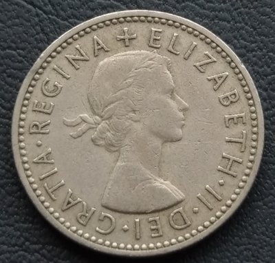 英國 1954  伊莉沙白二世  1先令 one shilling  鎳幣 280-672