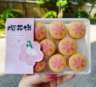 零食小鋪 櫻花餅乾曲奇酥脆100g盒裝點心伴手禮糕點零食