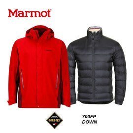 【速捷戶外】美國 Marmot 土撥鼠 31500 男Goretex 兩件式(內層羽絨外套)防水透氣外套(紅),登山雨衣