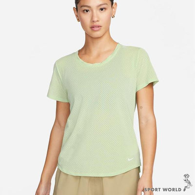 Nike 女裝 短袖上衣 網眼 綠【運動世界】DX0132-343
