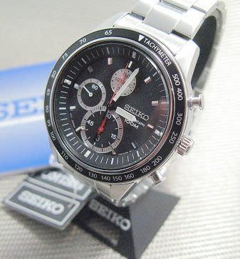 SEIKO  精工計速水鬼型三眼多功能時尚鋼帶腕錶型號 : SNAD85P1