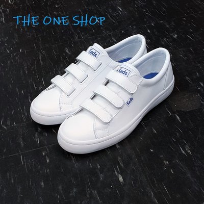 Keds 魔鬼氈 小白鞋 白色 全白 皮革 經典款 基本款 藍標 基本款 修長 防水 帆布鞋 WH57616