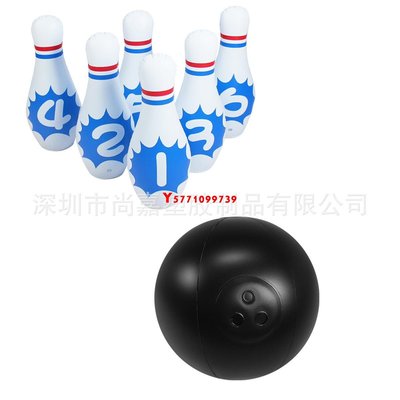 保齡球PVC充氣藍色數字保齡球室內玩具注水不倒翁-Y9739