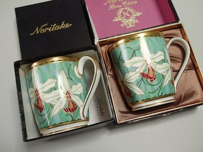 2個1組 絕版品~日本製名瓷~則武Noritake皇室御用骨瓷~下午茶組馬克杯