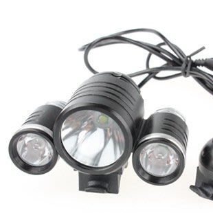 現貨手電筒戶外照明工具廠家 XML-T6 自行車燈前燈強光單車燈 夜騎行照明套裝3頭車燈