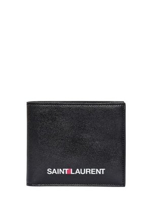 YSL Saint Laurent 聖羅蘭 LOGO設計 小牛皮 對折短夾