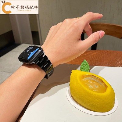 適用 Apple Watch 不鏽鋼錶帶 男士錶帶 S8 S6  SE S7  44mm/45mm/49mm 38/40[橙子數碼配件]