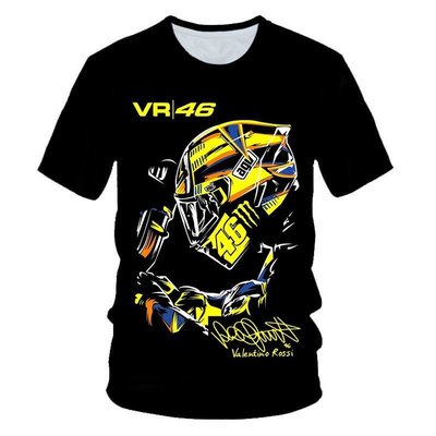 2022夏季新款短袖 46號摩托賽車手3D印花機車男士炫酷休閒網眼T恤-master衣櫃3