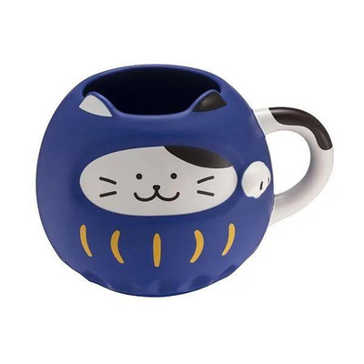 星巴克 開運招財貓馬克杯 MUG 10 BLUE DARUMA LUCKY CAT Starbucks 2024上市