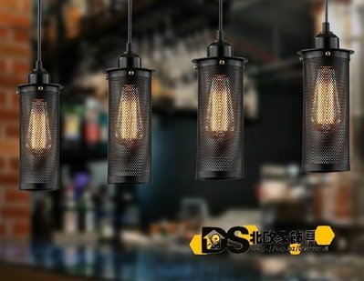 米可家飾  loft工業風 鐵網造型燈罩單頭吊燈 吸頂燈 美式鄉村風格 餐廳咖啡廳酒吧裝潢復古幾何圖形時尚創意設計師