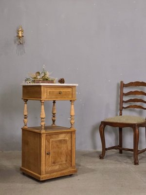 法國 大理石 胡桃木雕刻 端景桌 展示櫃 玄關櫃 床頭櫃 法式櫃 古董櫃 ca0980【卡卡頌  歐洲古董】✬