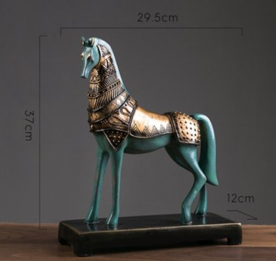 歐式 樹脂工藝品復古馬擺件 戰馬一馬當先辦公室居家裝飾品 開業禮品馬擺飾拍照道具