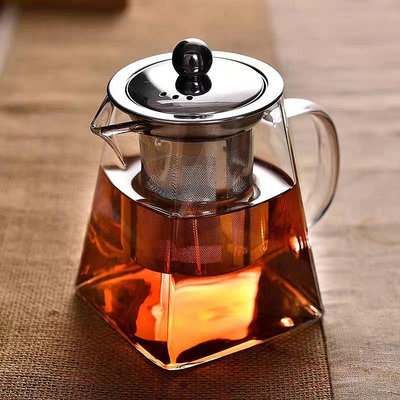 泡茶器帶漏方公杯分茶器 透明玻璃茶海 天圓地方高硼硅玻璃公道杯