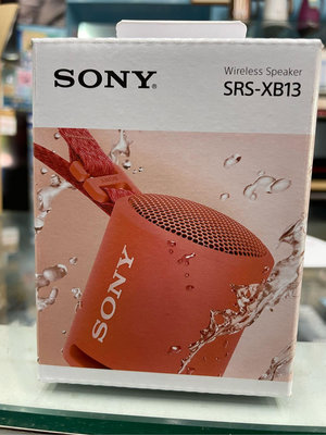 【SONY 索尼】SRS-XB13 可攜式防水防塵藍牙喇叭(公司貨)珊瑚紅色