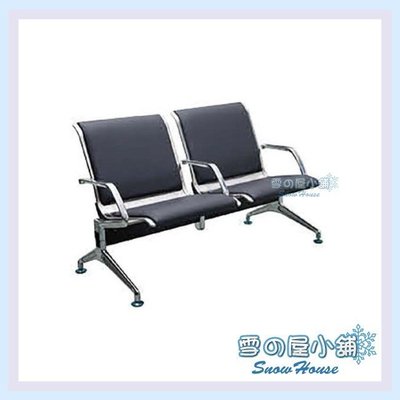 ╭☆雪之屋☆╯A28二人位排椅(黑皮)(3只扶手)/公共椅/等候椅R295-01