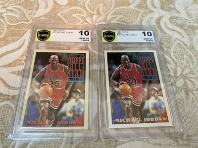 【Michael Jordan金版】1993-94 Topps 普卡和平行Gold金版卡 鑑定10級2張~一起收藏