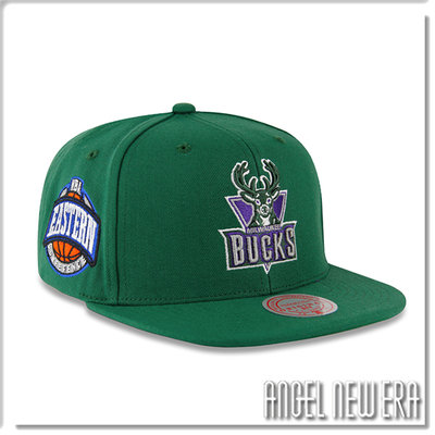 【ANGEL NEW ERA】Mitchell & Ness NBA 東區 密爾瓦基 公鹿 復古LOGO 深綠色 棒球帽
