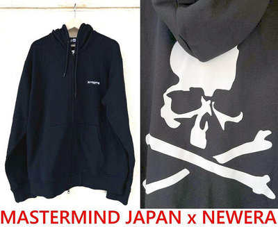 BLACK全新MASTERMDIND JAPAN x NEW ERA經典MMJ大骷髏WORLD帽夾/連帽外套