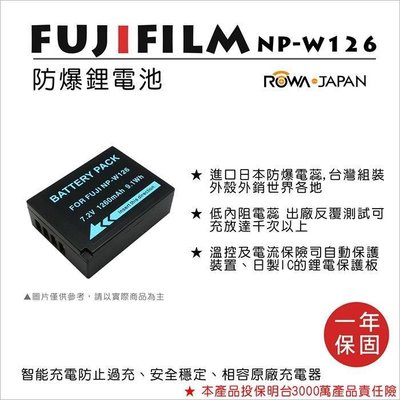 幸運草@樂華 FOR Fuji NP-W126 相機電池 鋰電池 防爆 原廠充電器可充 保固一年