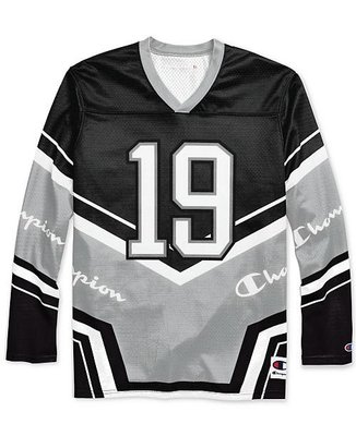 全新 特價 現貨champion life hockey jersey 曲棍球 球衣 復古 街頭 越野 騎士 滑板 黑灰