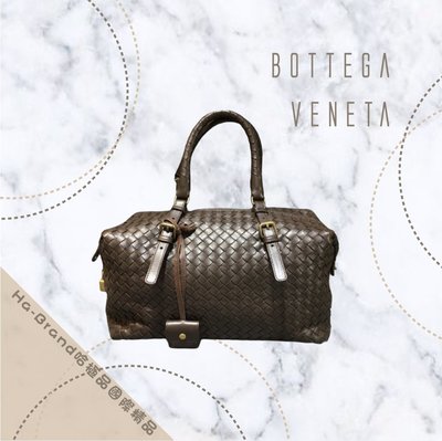【哈極品】美品《Bottega Veneta BV 深咖啡全皮 經典編織 手提包/蒙田包》