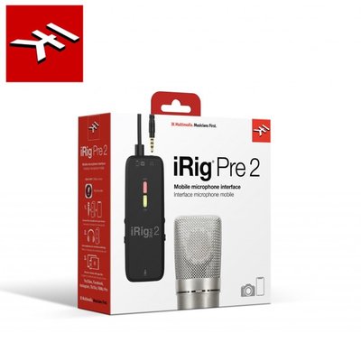 IK iRig PRE2 手機錄音介面 錄音室品質 行動麥克風前級 IOS與ANDROID跨平台
