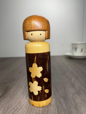 日本制日本櫻皮細工 木頭娃娃人偶  櫻花木介子