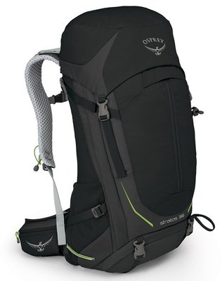 【Osprey】出清特價 Stratos 36 黑 S/M【33L】透氣立體網架健行背包 防水背包套 台灣公司貨