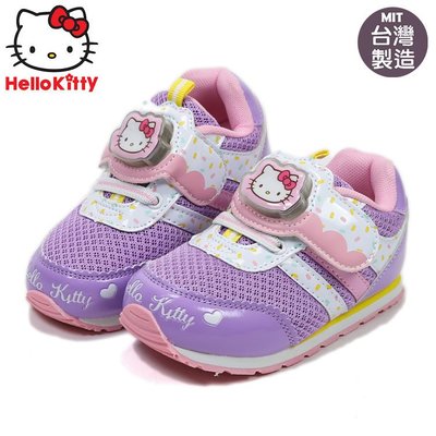 Hello Kitty凱蒂貓閃燈輕量抗菌兒童機能運動鞋.童鞋(716217)紫14-19號
