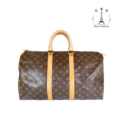 【巴黎站二手名牌專賣店】＊現貨＊LV 路易威登 真品＊經典Monogram帆布花紋Speedy 45手提波士頓包 行李袋