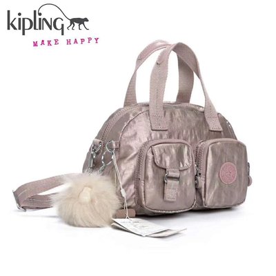 現貨 Kipling 猴子包 玫瑰金 金屬粉 K14259 小號 多夾層拉鍊款輕量手提肩背斜背包 限時優惠 防水