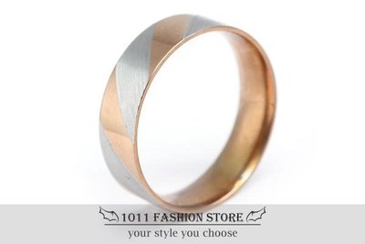 韓國 男性 女性 西德鋼 / 鈦鋼 玫瑰金 條紋戒指 鋼戒 不鏽鋼戒指 / 對戒 jz004-1