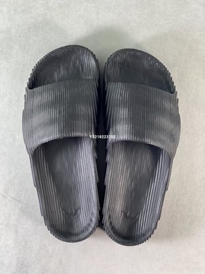 adidas originals Adilette 22 SFDJZ12 3D 全黑 時尚 百搭 拖鞋 男女鞋