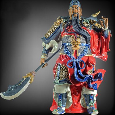 【睿智精品】陶瓷關公神像 關聖帝君 義薄雲天 正氣凜然 法像莊嚴（GA-0494）