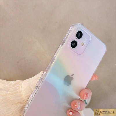 彩虹 漸變 蘋果 手機殼 iPhone 13 Pro XS MAX XR i12 i11 Plus 矽膠 全包 透明[IU卡琪拉小屋]886