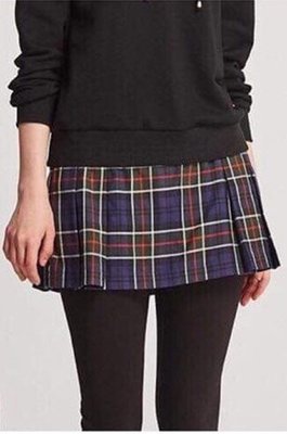 Scottish House全新斷貨款～藍綠格假二件短裙內搭褲~size : S