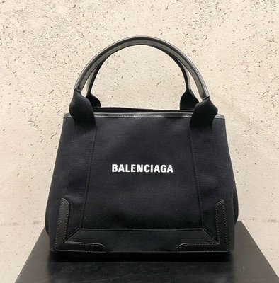 【現貨在台 最低價】BALENCIAGA NAVY CABAS S小款 黑色 帆布托特包 手提包 339933
