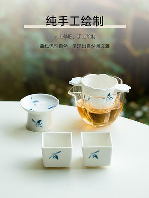 拓土純手繪蘭花紅茶泡茶水分離泡茶器茶濾品茗杯組合套裝功夫茶具