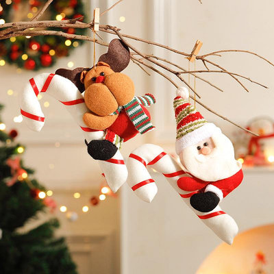 圣誕公仔小掛件圣誕樹掛飾吊飾可愛木質氛圍感兒童幼兒園節日裝飾半米潮殼直購