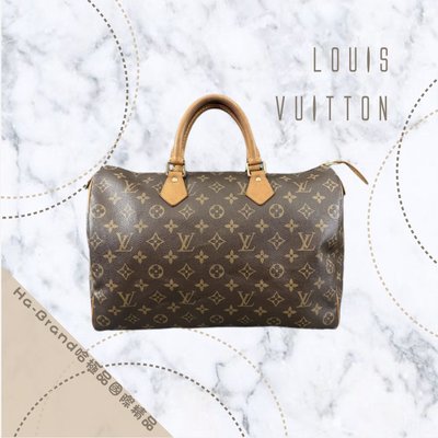 【哈極品】二手品 《Louis Vuitton LV 字紋 SPEEDY35公分手提波士頓包/手提包》