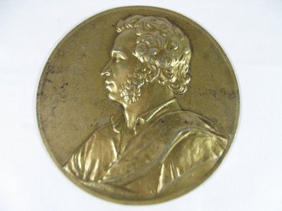 [銀九藝] 早期 法國名人肖像 Riu 1880 Jules Graux Fonde 銅製 紀念章