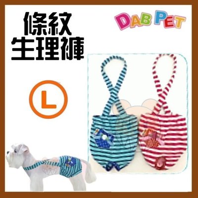 【幸福寶貝寵物Go】台灣製 DAB PET《L，藍色》條紋-生理褲~彈性棉質.俏皮可愛